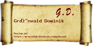 Grünvald Dominik névjegykártya